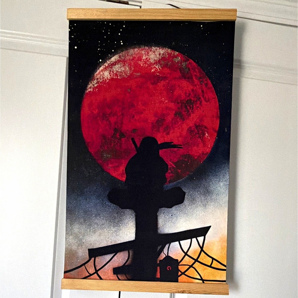 Custom Itachi Portrait Moon Print - Custom Naruto Art